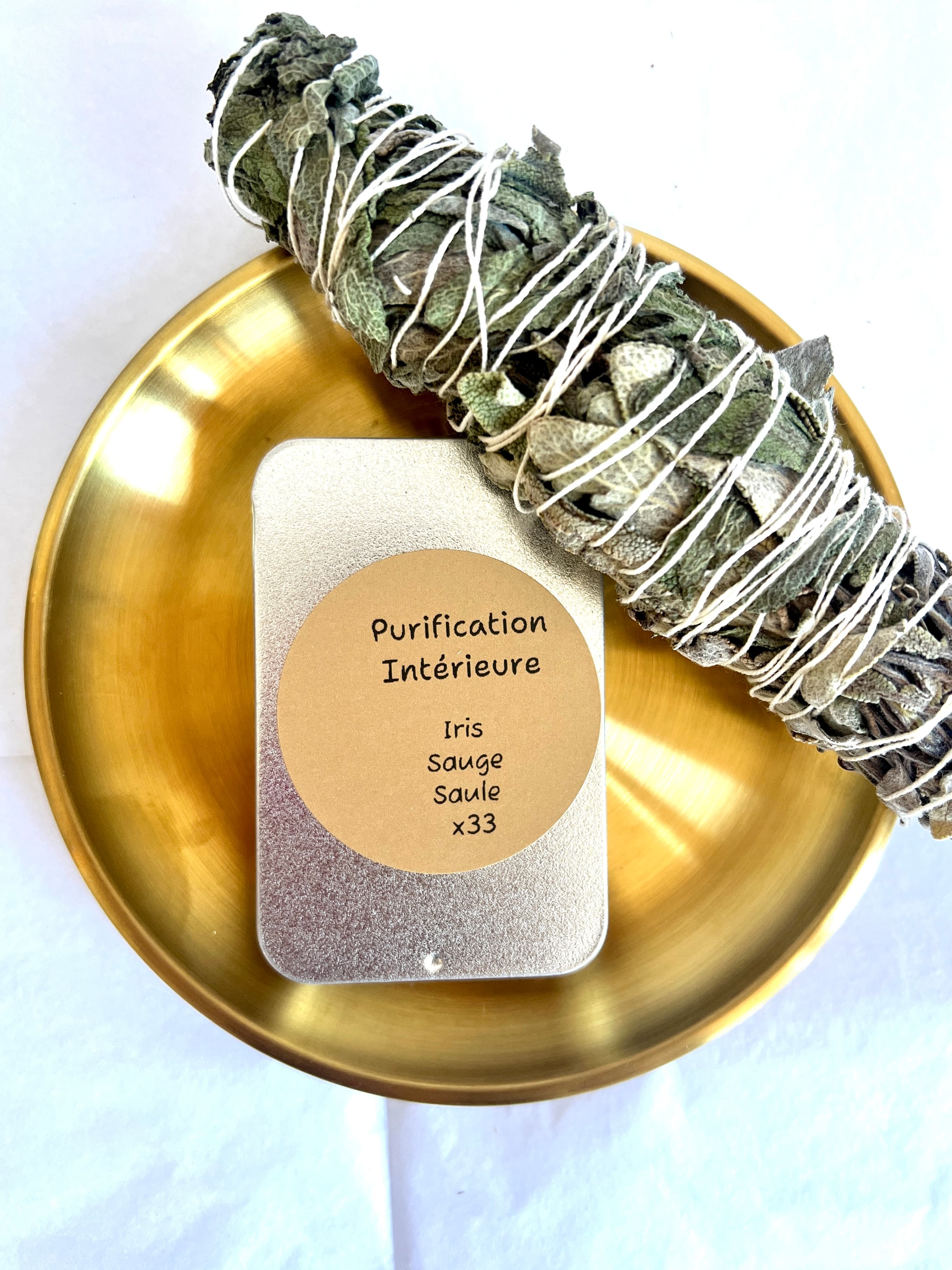 Purification corps esprit, bâtonnets épais d'encens naturels ~ iris & sauge