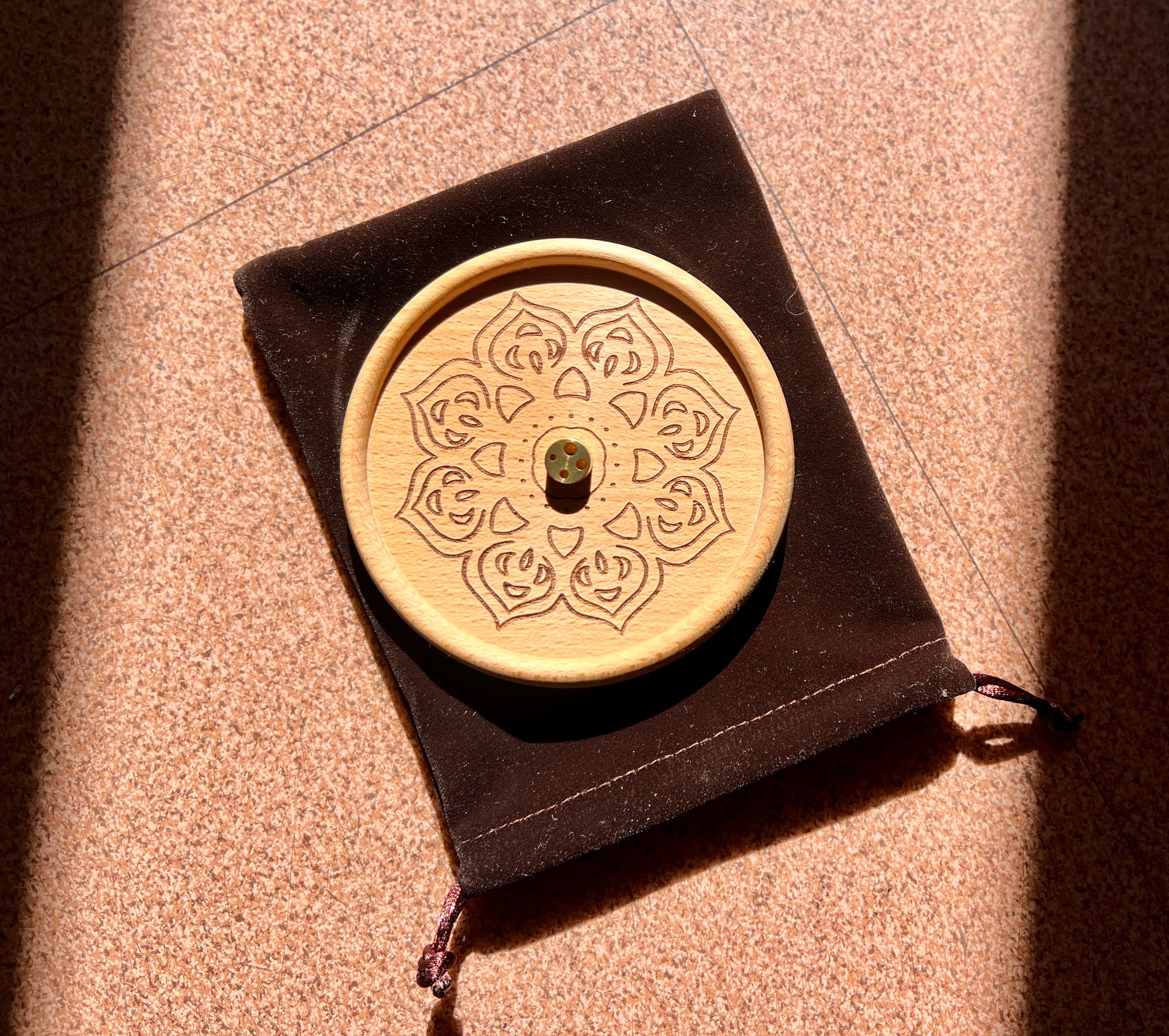 Porte encens bois - support bâtons bambou