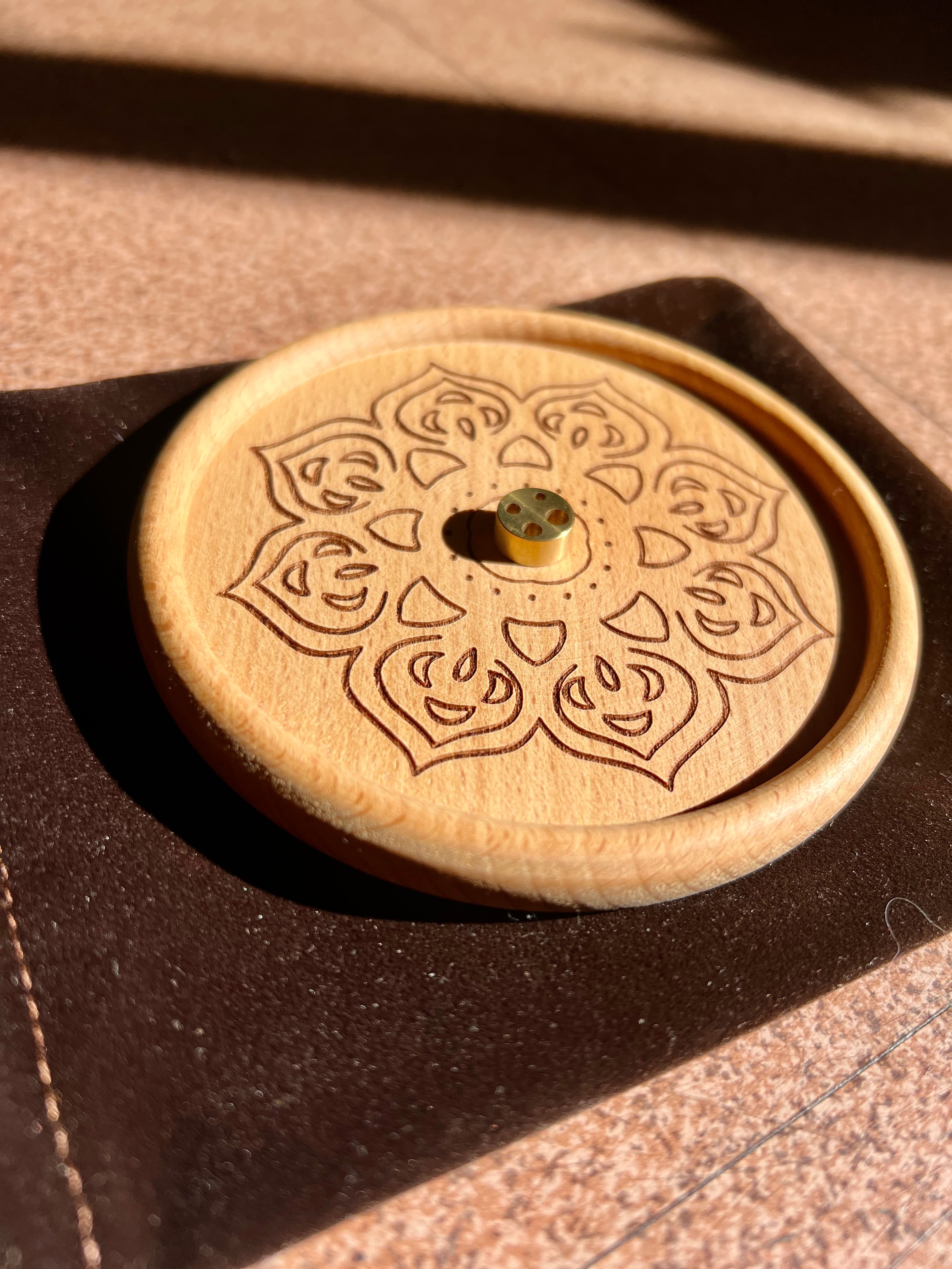 Porte encens bois - support bâtons bambou