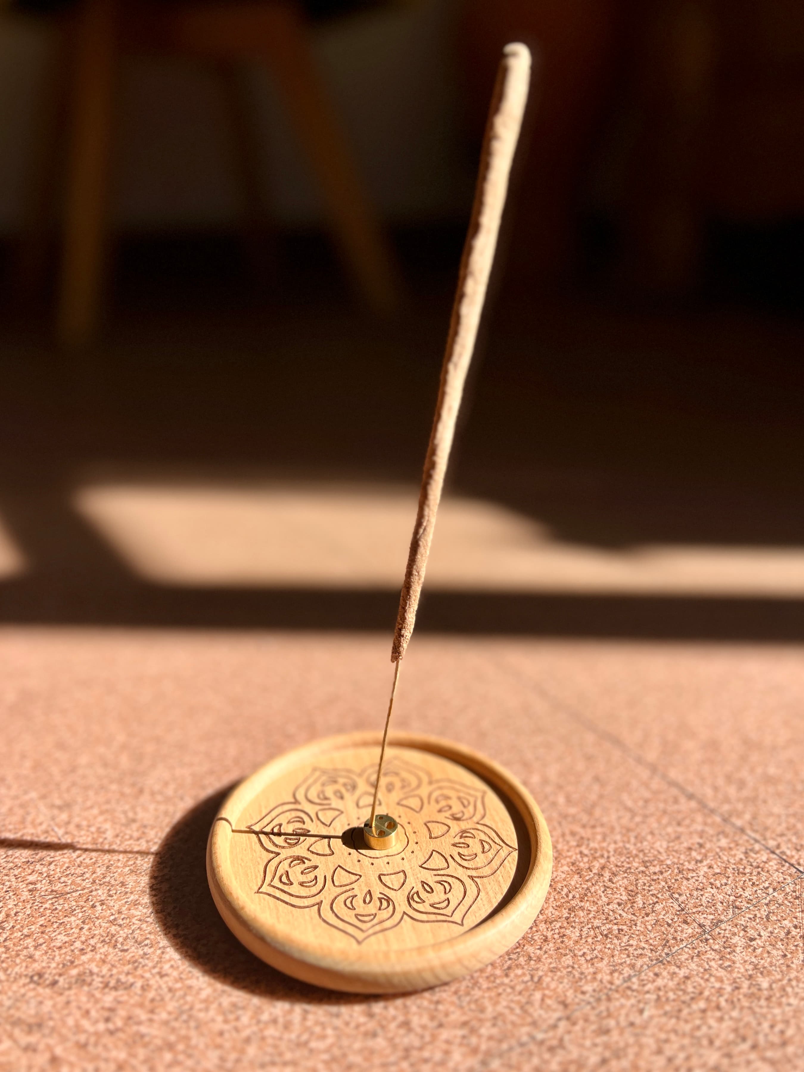 Porte encens bois - support bâtons bambou